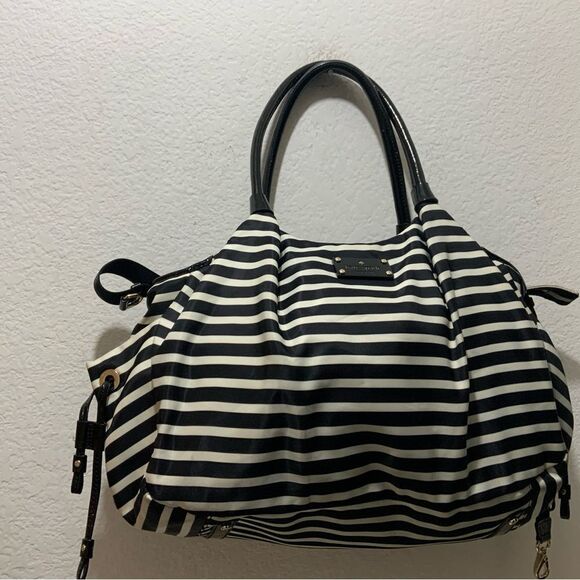 Kate Spade New York Women's Classic Nylon Stevie Striped Diaper Bag Size Large - Picture 2 of 16